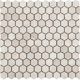 Mosaique en pierre naturelle, carrelage mosaique, gris medium, carrelage sur filet, hexagonale, douche,